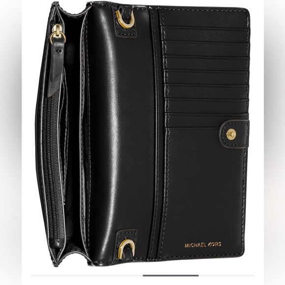 MICHAEL KORS Jet Set Small Pebbled Leather Smartphone Convertible Crossbody - Picture 2 of 9